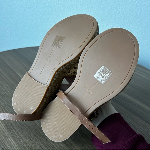 New Anthropologie Dolce Vita Wriley Raffia Platform Sandals - Picture 5 of 6